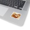 Vintage car photo sticker on laptop palm rest, digital workspace, automotive memorabilia, nostalgic decor, Harper logo.