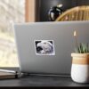 High-quality eagle sticker on a silver laptop for digital branding and professional work.