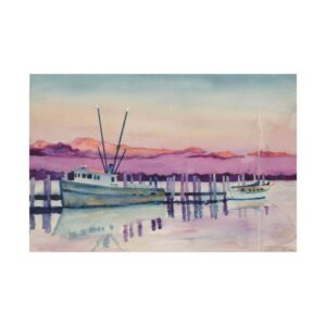 shrimp-boat-resting-satin-poster