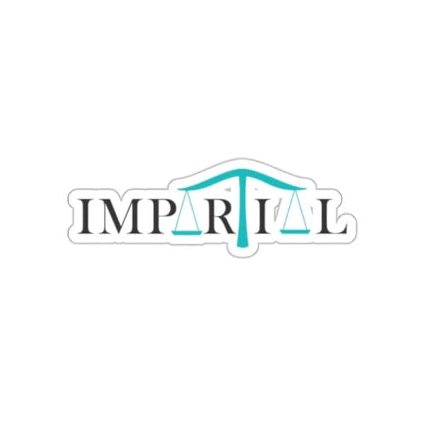 Scales of justice integrated into the Impartial logo, symbolizing fairness and legal expertise.