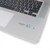 Transparent laptop keyboard with Impartial logo, emphasizing technology and impartial services.