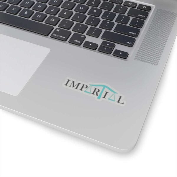 Transparent laptop keyboard with Impartial logo, emphasizing technology and impartial services.