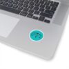 Clear laptop keyboard with "Impartial" logo sticker for unbiased information and tech focus.
