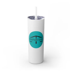 impartial-logo-skinny-tumbler-with-straw
