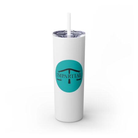 impartial-logo-skinny-tumbler-with-straw