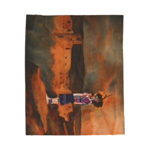 praying-on-the-hill-velveteen-plush-blanket