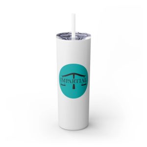 impartial-logo-skinny-tumbler-with-straw